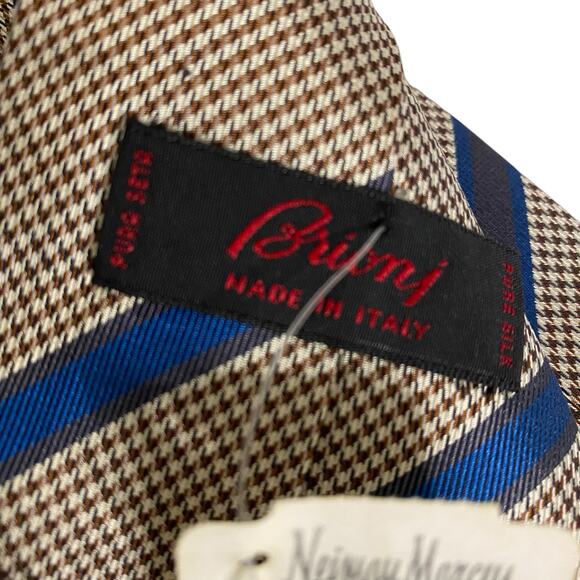 NWT Brioni Flannel and Blue Striped Tie Hand Made in Italy 100% Silk - Picture 6 of 14